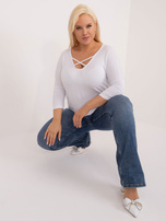 Balta plus size marškinėliai iš viskozės Mariel.