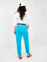 Niebieskie sztruksowe spodnie z paskiem