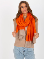 Hurt Pomarańczowo-beżowy dwukolorowy szal z dzianiny 
