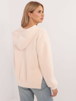 Hurtownia online Kremowa kurtka alpaka z kapturem