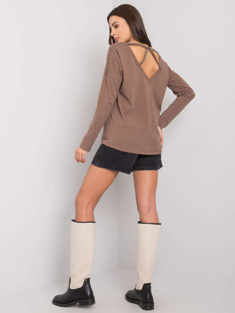 Brązowa damska bluzka z długim rękawem Libourne RUE PARIS