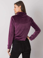 Ciemnofioletowa welurowa bluza rozpinana Charley RUE PARIS