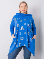 Ciemnoniebieska bluza plus size z kapturem Aina