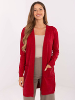 Czerwony kardigan z domieszką modalu