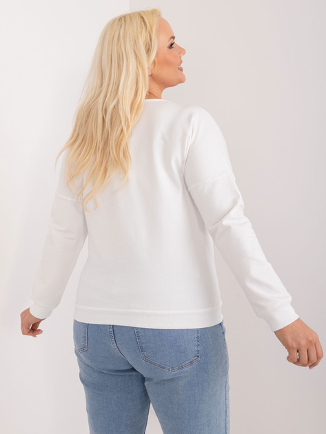 Hurt Ecru bawełniana bluzka plus size z dekoltem V