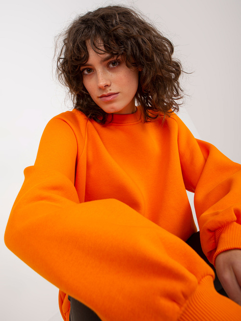Hurt Pomarańczowa dresowa bluza basic z okrągłym dekoltem