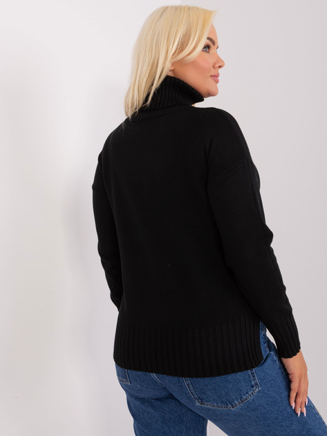 Hurtownia Czarny damski sweter plus size z wiskozą