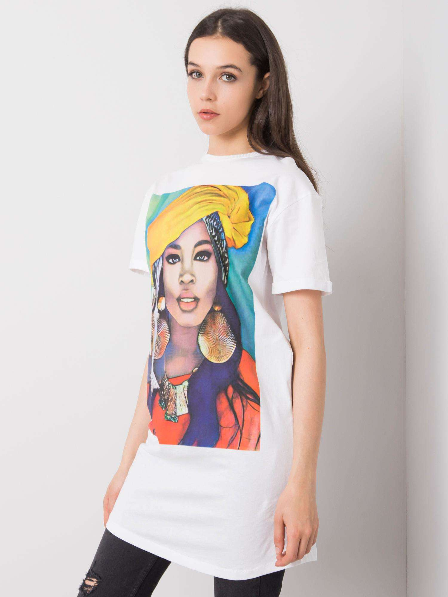 Weiße Tunika mit Druck Dorothea SUBLEVEL.