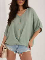 Khaki luźna bluzka na lato