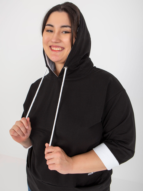 Hurt Czarna dresowa bluza plus size z kieszeniami