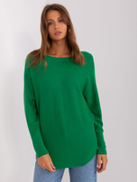 Hurt Zielony damski sweter oversize z wiskozą 