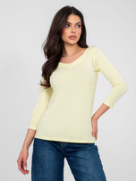 Pastelowa żółta bluzka basic z bawełny RUE PARIS  