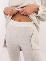 Hurt Szary melanżowy komplet z legginsami w prążek