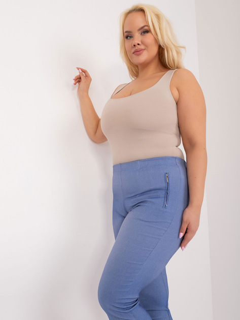 Hurt Niebieskie spodnie 3/4 plus size z kieszeniami