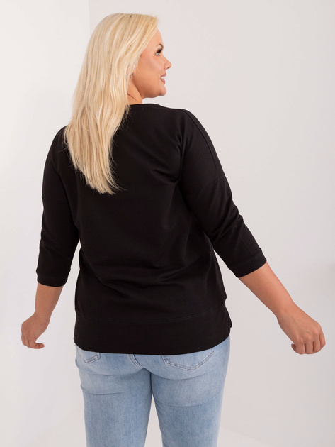 Hurt Czarna bawełniana bluzka plus size na co dzień