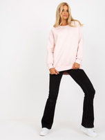 Hurtownia Jasnoróżowa dresowa bluza basic bez kaptura 