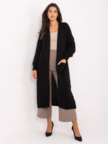 Czarny gładki kardigan o kroju oversize