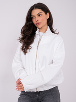 Ecru rozpinana bluza basic z bawełny 
