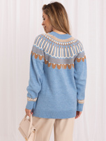 Großhandel Blaues klassisches Sweater mit Muster RUE PARIS.