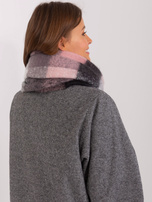 Hurtownia Różowo-szary szal damski z frędzlami