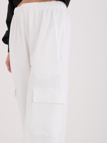 Ecru dresowe spodnie cargo bez zapięcia