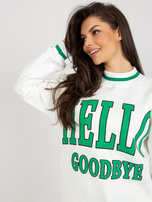 Hurtownia online Ecru długa bluza dresowa z nadrukiem