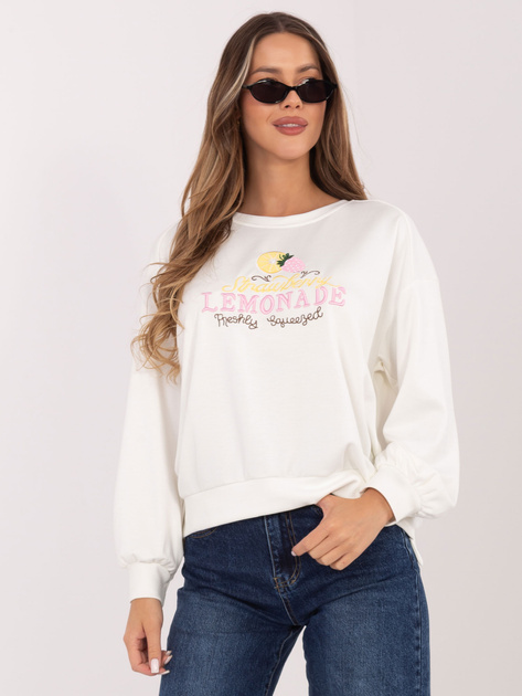 Ecru damska bluza oversize z wiskozy RUE PARIS