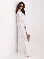 Biała koronkowa bluzka hiszpanka z wiązaniem