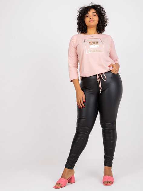 Brudnoróżowa bluzka plus size na co dzień Roxanne