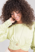 Limonkowa krótka bluzka BSL