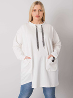 Ecru bawełniana tunika plus size Redmond