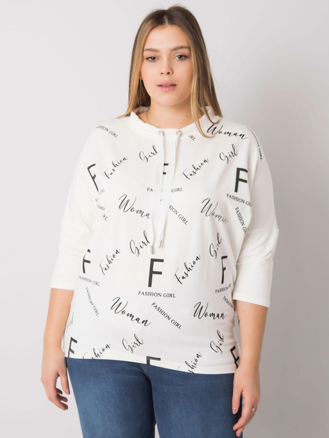 Ecru bluzka plus size z printami Mary