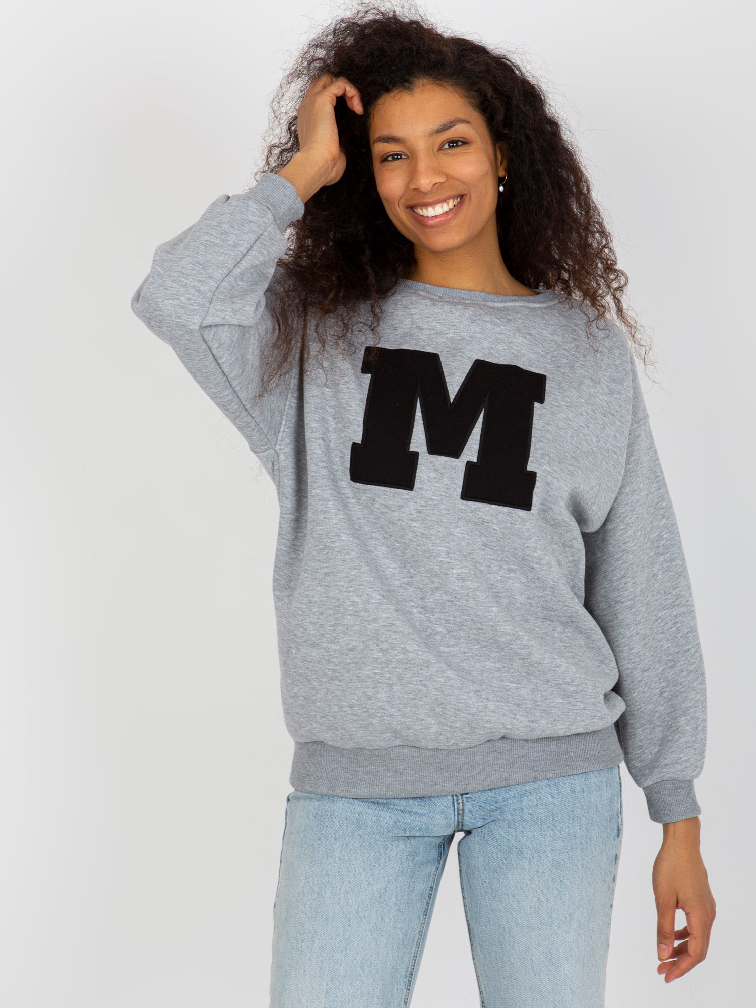 Wholesale Gray Oversized Sweatshirt Without Hood