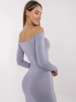 Szara sukienka z odkrytymi ramionami Margaux RUE PARIS 