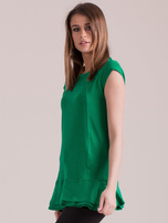 Zielona tunika z warstwowymi falbanami