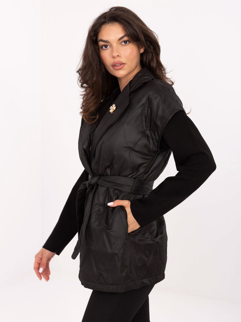 Czarna kamizelka z zapięciem na guzik RUE PARIS