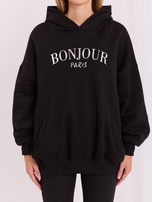 Schwarzer Hoodie mit Taschen Lille RUE PARIS.