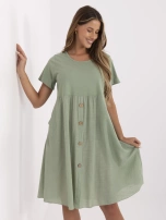 Khaki bawełniana sukienka na lato