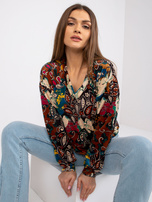 Braune Damenbluse mit Prints Ruby.