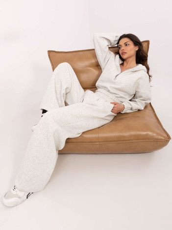 Hurt Jasnoszary melanżowy komplet basic z zamkiem na dekolcie