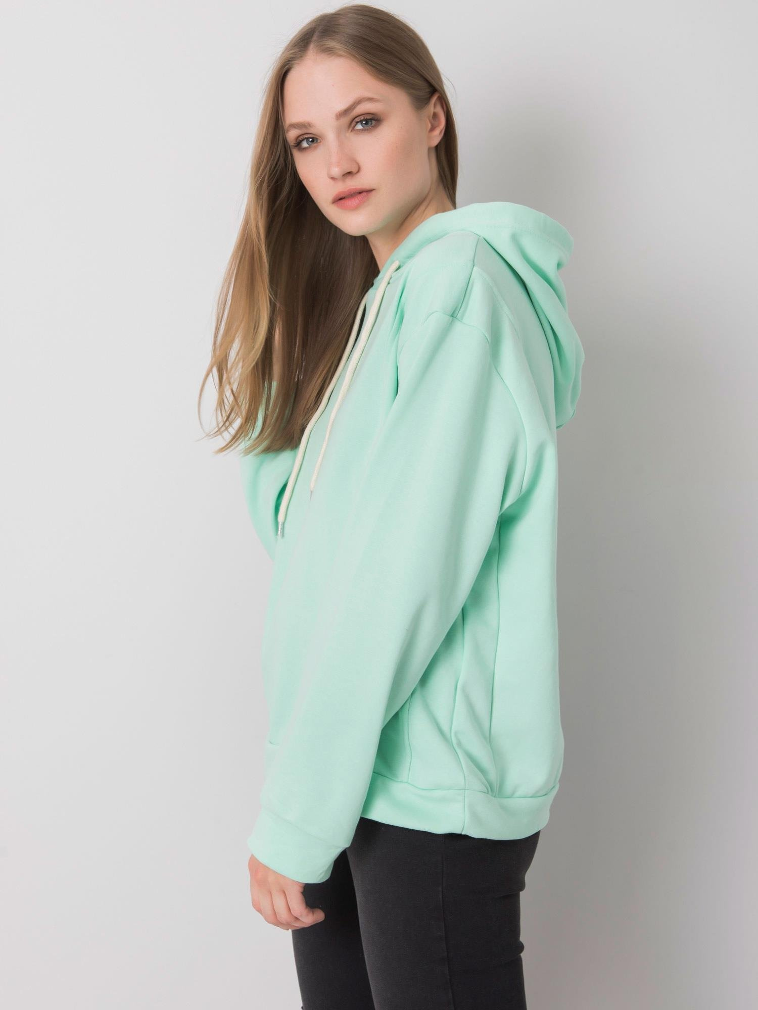 Miętowa bluza z kapturem Emy