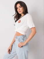 Ecru t-shirt bawełniany Elianna RUE PARIS