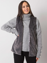 Grafitowa kamizelka futrzana damska Loxxley