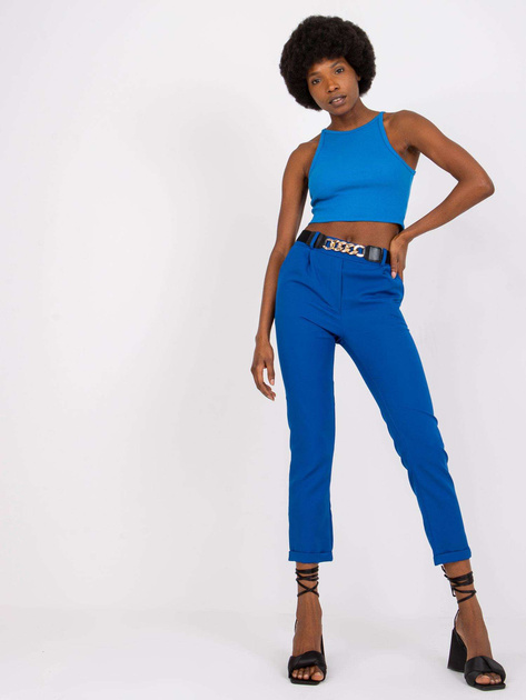 Ciemnoniebieskie spodnie materiałowe damskie Sewilla