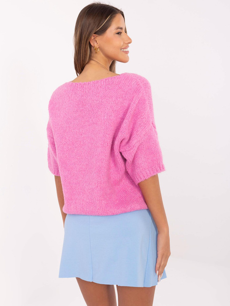 Hurt Brudnoróżowy sweter oversize z dekoltem V