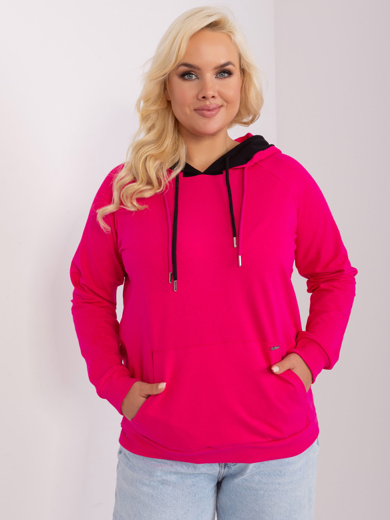 Hurt Fuksjowa bluza plus size basic z kieszenią