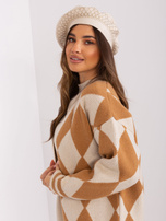 Großhandel hellbeige Damenpullover mit Applikation.