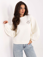 Ecru dresowa bluza z haftem