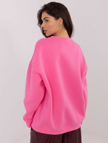 Różowa dresowa bluza oversize z haftem
