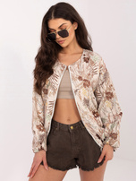 Brązowa damska kurtka o kroju bomberki